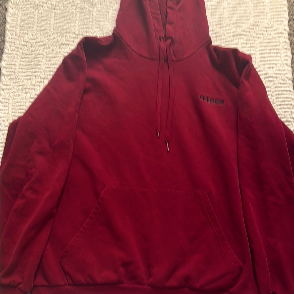 Adidas Men's Red Hoodie Sweater